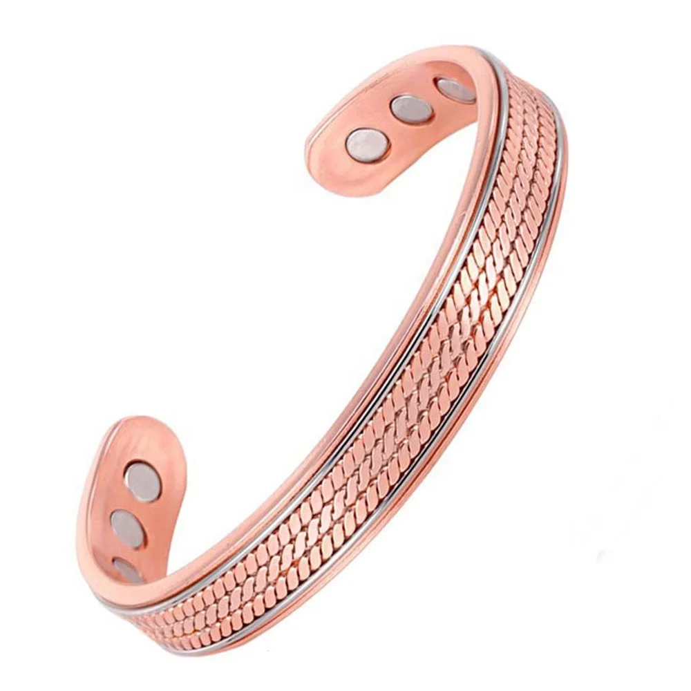 Celtic Flower Copper Cuff Bracelet For Tendonitis Patient Use