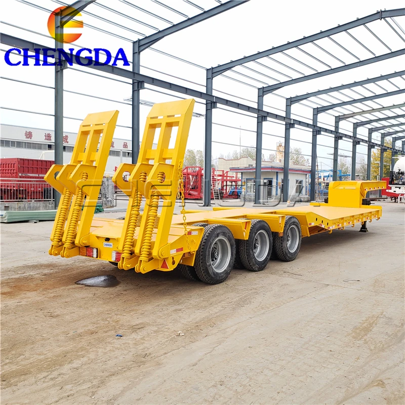 Factory Direct Price Used 3 Axles 4 Axles Low Bed Truck Trailer for Sale