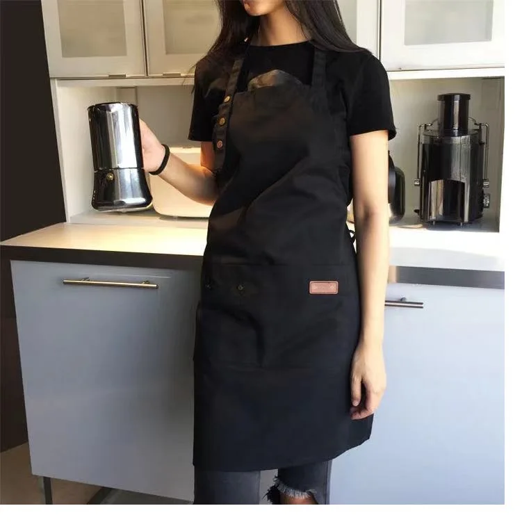 Pure Color Cooking Kitchen Aprons for Woman Chef Waiter Cafe Shop BBQ Hairdresser Aprons Bibs Kitchen Accessory Dropshipping