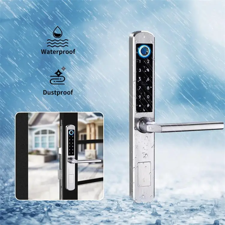 Volibel Waterproof Fingerprint Password Keyless Digital Tuya Wifi Ttlock Slim Smart Aluminum Door Lock