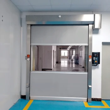 Industry Intelligent Durable Aluminum Fast Roller Shutter Door Rapid Roll Up Door High Speed Pvc Door For Laboratory Clean Room