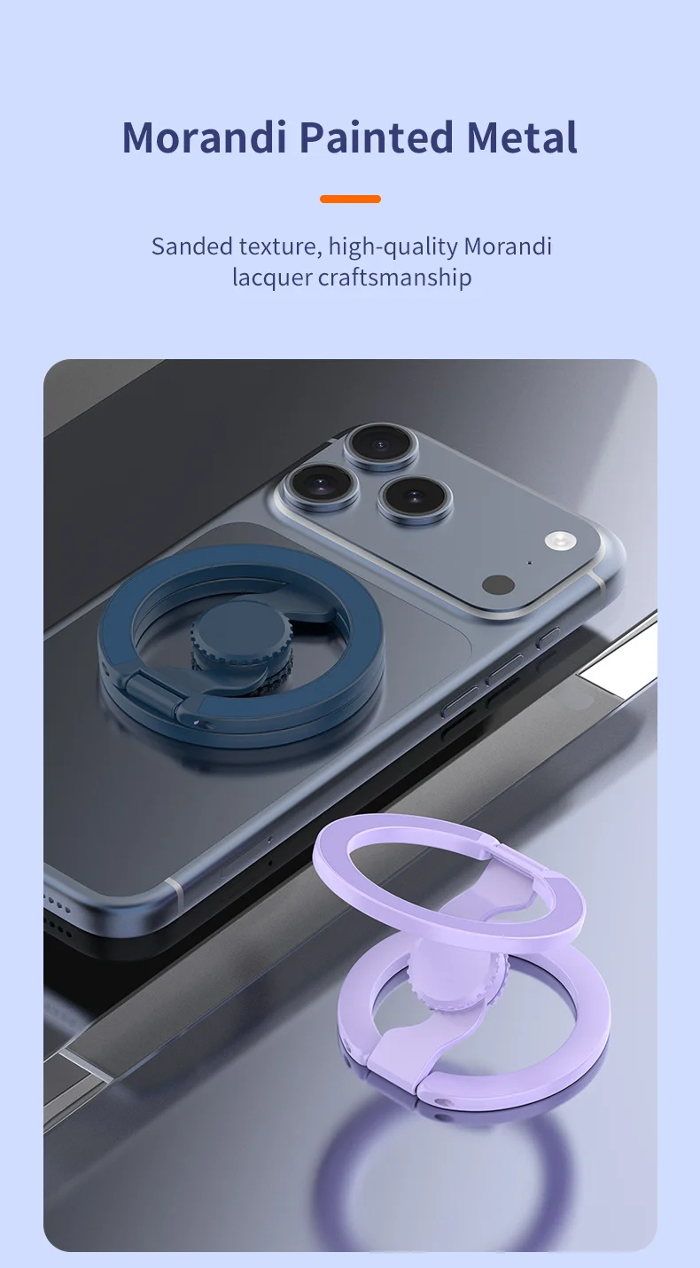 Magnetic Phone Holder Fingertip Gyroscope Design Foldable Dual Axis Stable Stand for Smartphone