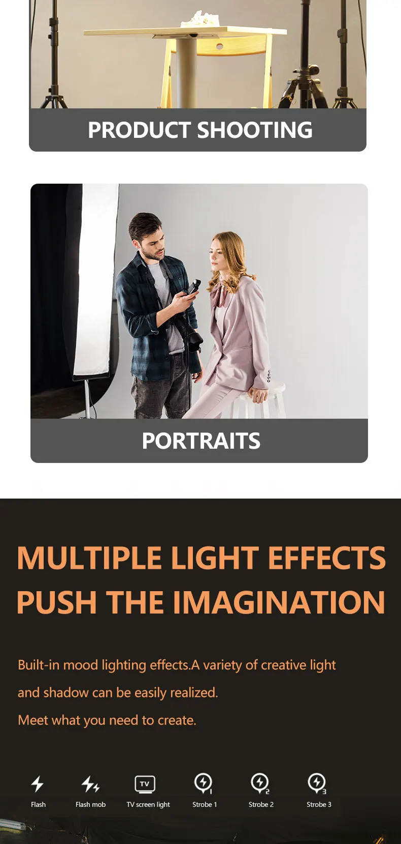 2700-6500k High Brightness LED Lights for Photography & Live Broadcast