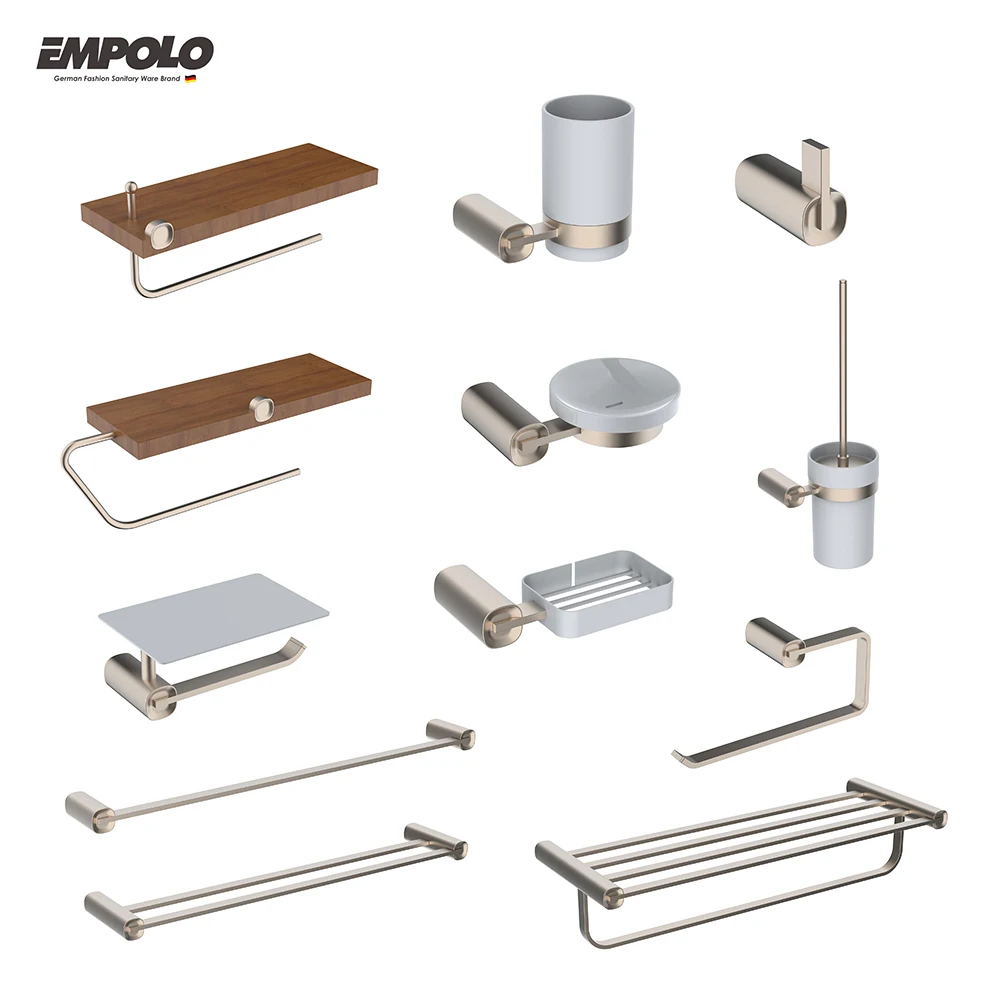 Empolo Luxury Toilet Accessories Hotel Bathroom Accessories Set Brush