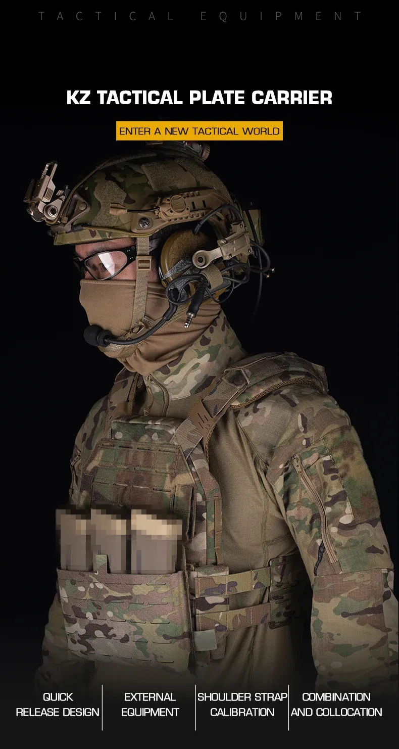 Quick Release Kz Plate Carrier Breathable Cs Sport Vest Fit For 10x12 ...