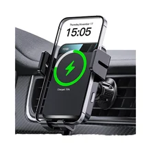 Customized Logo Air Vent Car Mount Bracket Manual Type Wireless Charger for Mobile/Cell Phone Portable Cellphone Holder