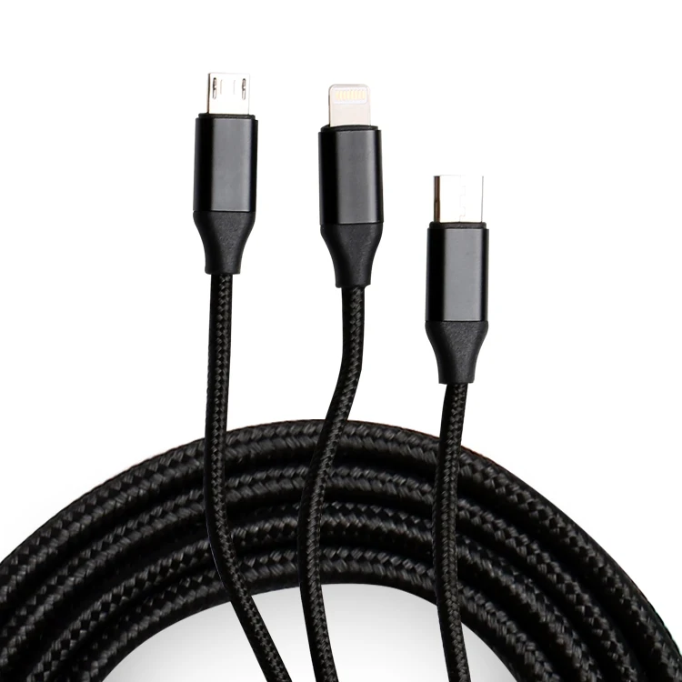 Multi Charging Cable, Multi Charger Cable Nylon 3 dentro 1 charging cable Universal Charger Cord Adapter