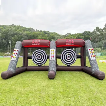 Custom Inflatable Axe Throwing and Ball Toss Target Interactive Double Darts Board for 2 Players for Trampoline Park