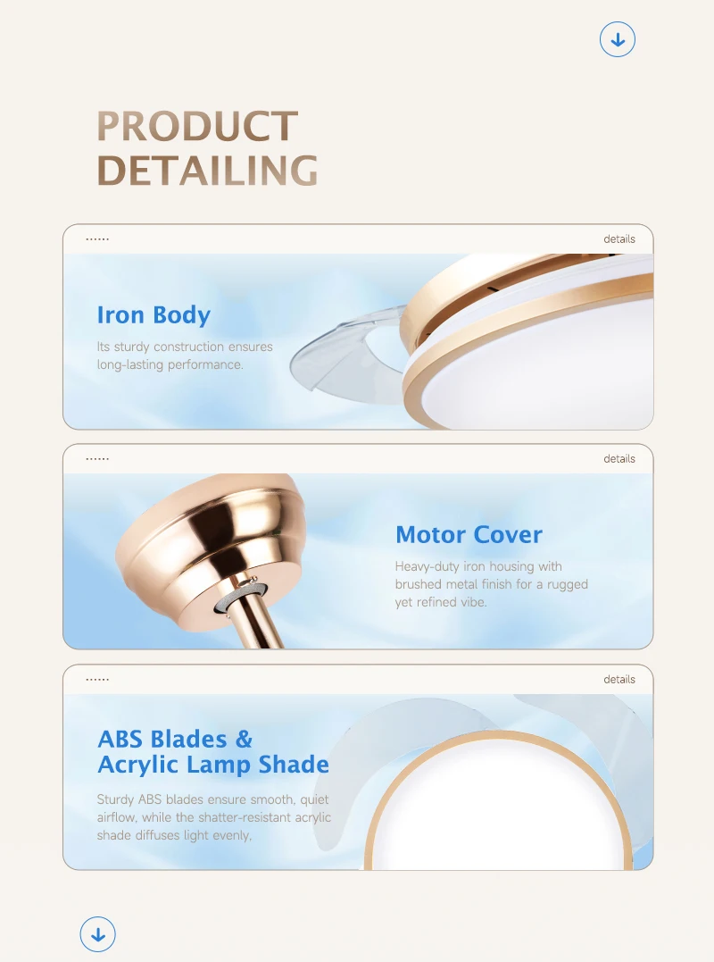 Ceiling Fan, 42inch, ABS, LED - detail 8