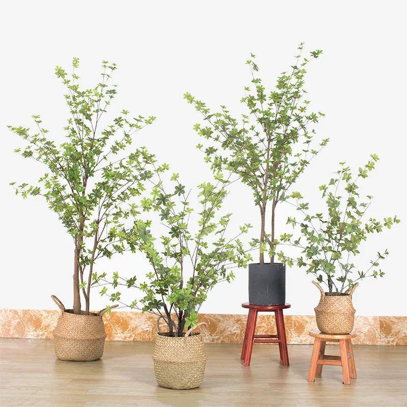 Artificial Enkianthus Perulatus Bonsai Green Plastic Tree Bonsai  Floor-standing Bonsai for Home Wedding Living Room Decoration