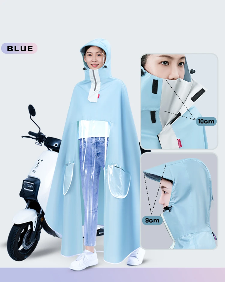 Blue Oxford cloth mountain climbing travel waterproof raincoat bicycle raincoat manufacture