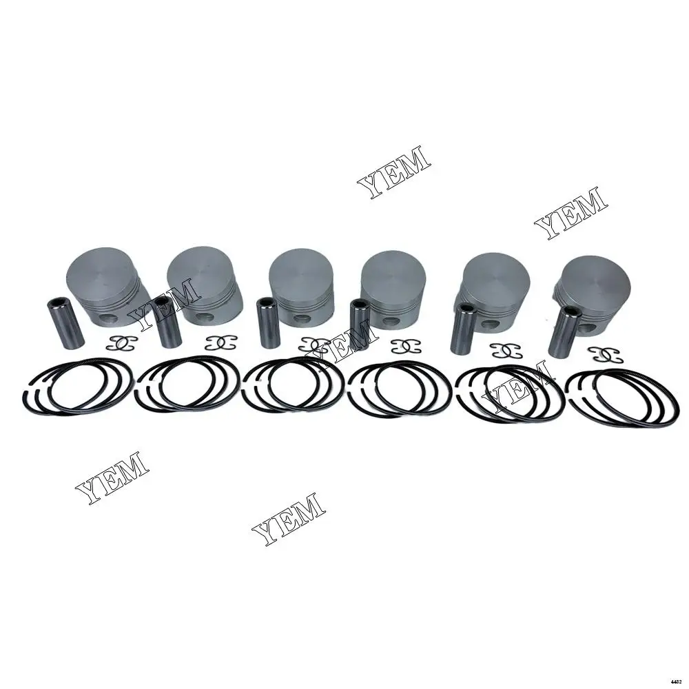 Cylinder Pistons With Piston Rings Fit for Kubota S2600 Engine Rebuild Kit Aftermarket Parts