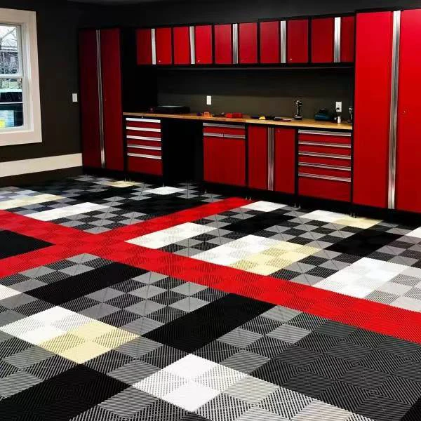 PP Interlocking Mat Anti Slip Interlocking Drainage Garage Floor Tiles Plastic Indoor Floor Graphic Design Free Sample