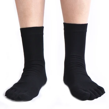 Solid color breathable dress 5 fingers bamboo toe socks