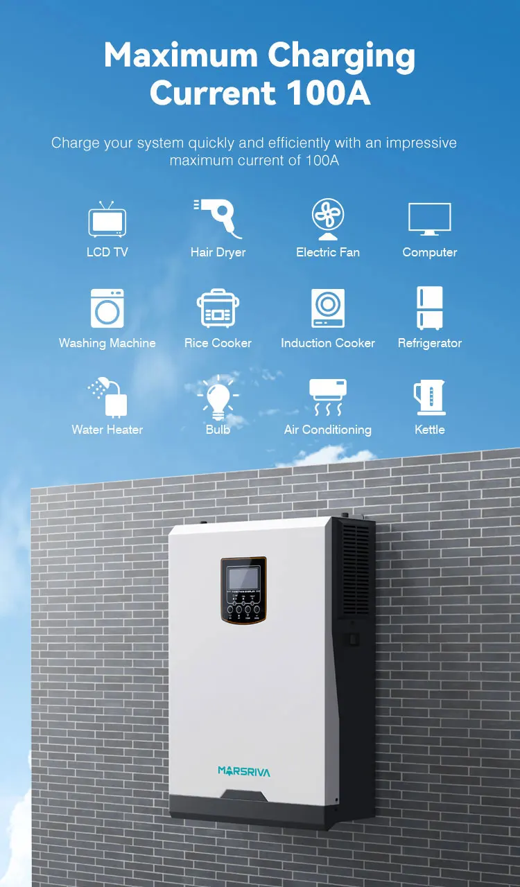 Marsriva Off Grid Solar Inverter Pure Sine Wave 5000va 5000w Wifi ...