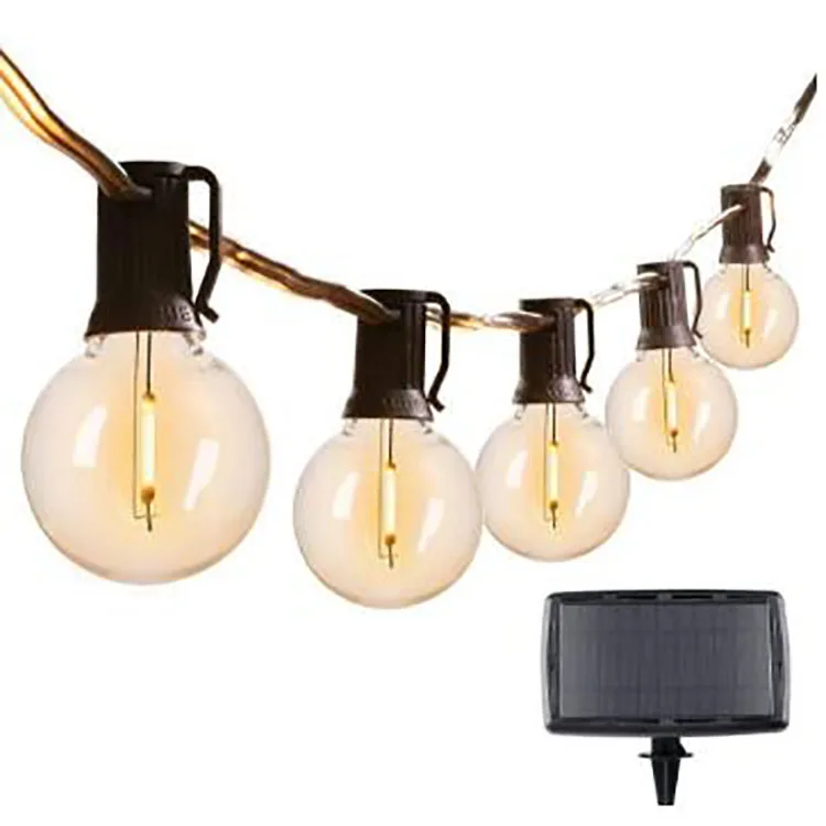 G40 Globe Solar String Light 25 Clear Led Bulbs Vintage Backyard Patio Bulb Hanging Indoor Outdoor Lights
