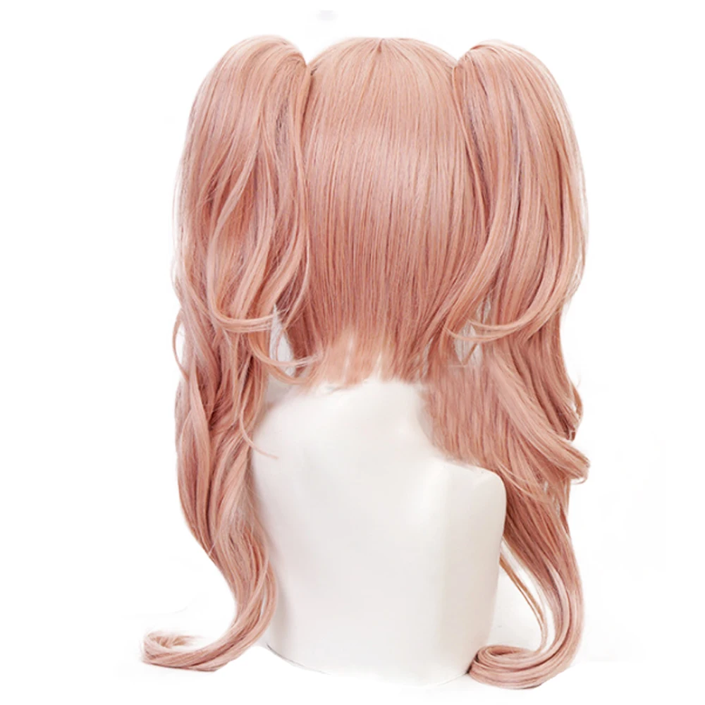 Розовый парик для косплея эношима джунко из аниме «данганронпа»