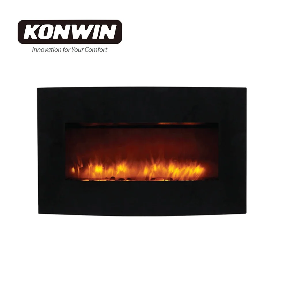 Source KONWIN Wall Mounted Freestanding Curved Glass Fireplace 38 Inch  WF-38C on m.alibaba.com