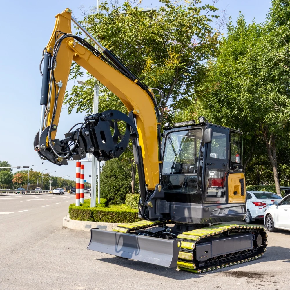 ماشین حفاری مزرعه ای با کیفیت بالا، بیل بزرگ ۶.۵ تنی، بیل ماشین بزرگ روی شاسی کفشهای زنجیری، مینی بیل ماشین ۶۵۰۰ کیلوگرمی، بیل‌های ماشین روی شاسی کفشهای زنجیری