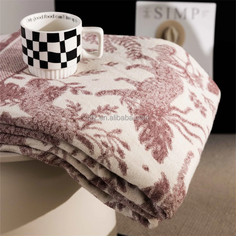 2024 New European and American Style Luxury Blended Supper Soft Comfortable Knitted Throw Blanket BS factory