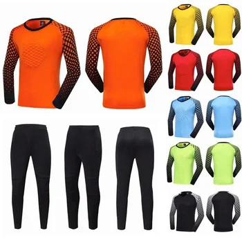 Soccer Goalkeeper Jersey Uniform Long-sleeved Protective Jersey Goalkeeper Training Equipment Football Goalkeeper Jersey Set