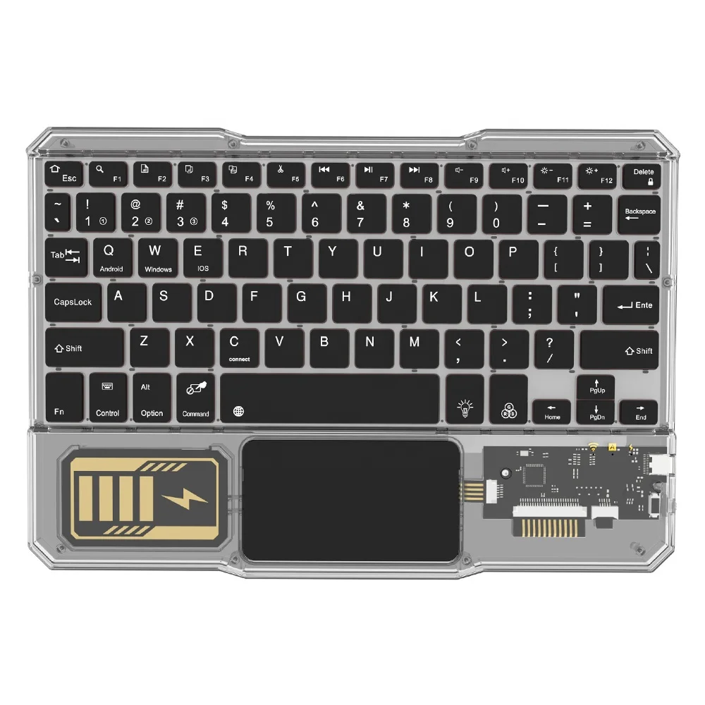 New Acrylic Transparent Keyboard Wireless Colorful Keyboard Portable for ipad Tablet Rechargeable Keyboard