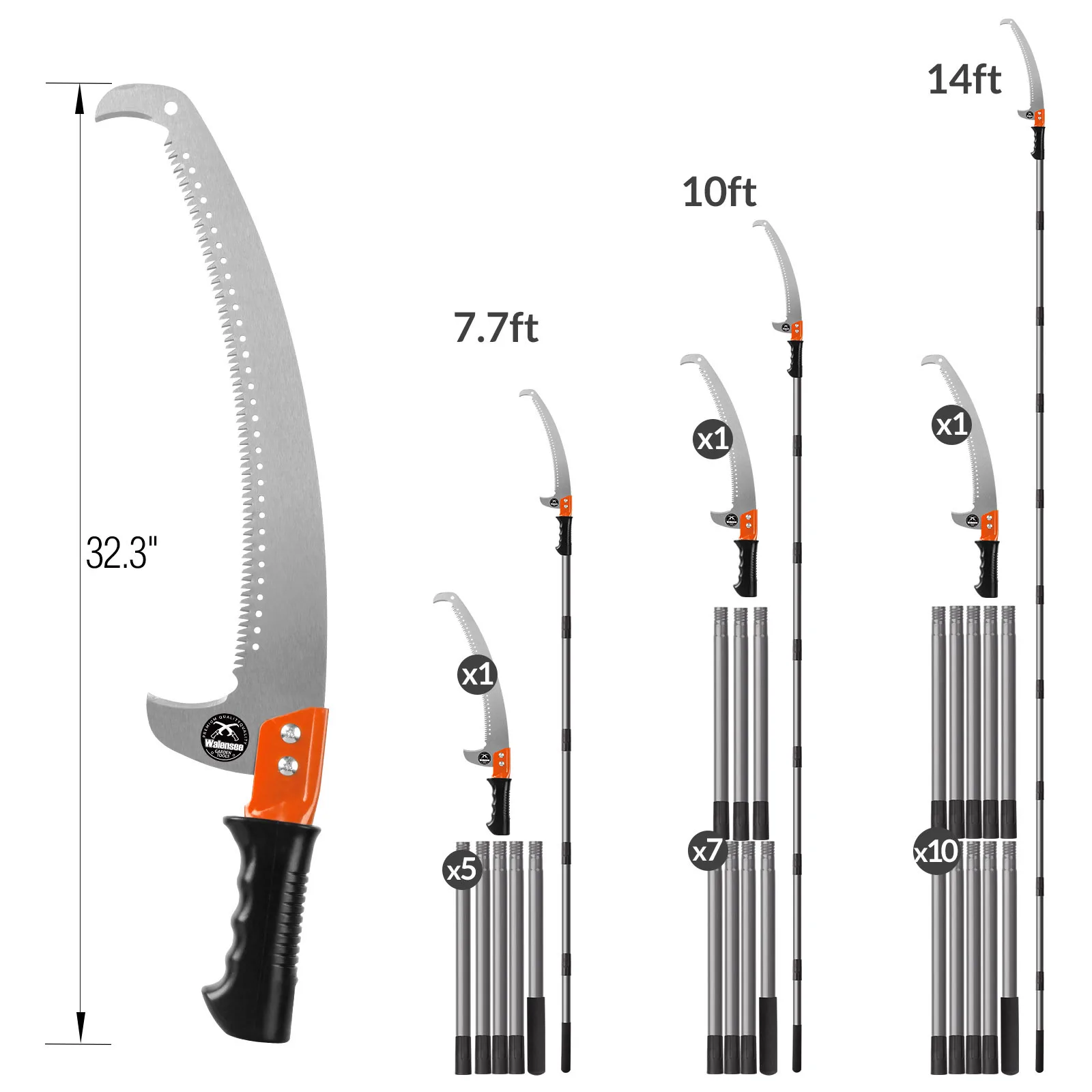 Pole Extender String Trimmer Lawn Mower Tree Saw Pruner Hacksaw Tree Saw Frame Hand Cutting Wood Hydraulic Tree Pruner