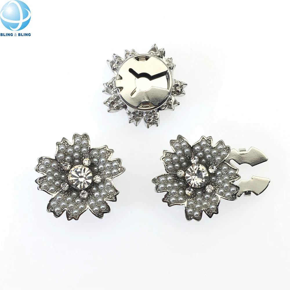 Copribottoni Floreali Con Perle E Strass – 2 Pezzi Per Camicie E Abiti, Eleganti E Facili Da Applicare