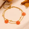 L503 golden orange shell double layer bracelet