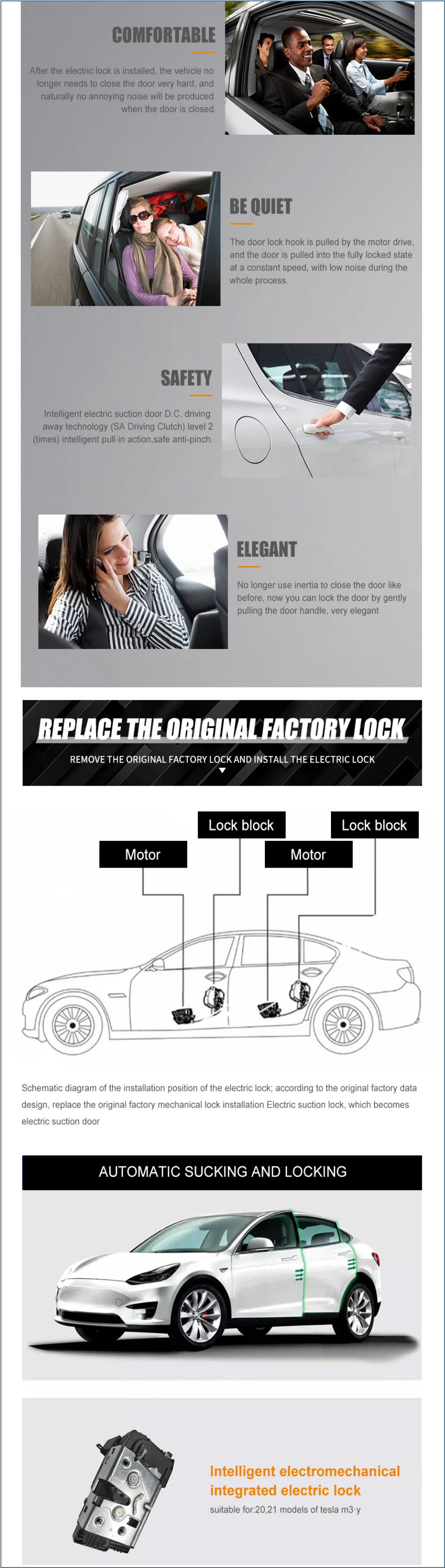 For Tesla Model 3 Model Y Automatic Soft Closing Sliding Door System