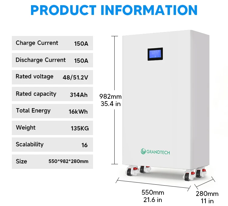 product grandtech factory price 16kwh 20kwh low voltage lifepo4 battery for 10kw 16lw 20kw 30kw energy storage solar system home use333-6