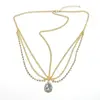 Gold gemstone pendant headband
