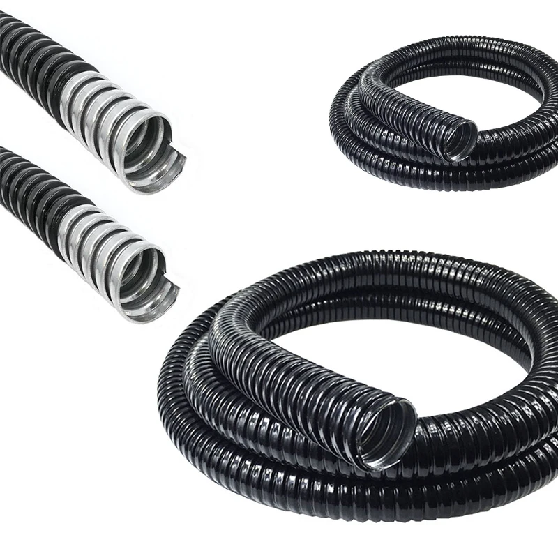 Conduit PVC Coated Liquid Tight 3/16'' 6mm 1/4'' 8mm 3/8'' 12mm 1/2'' 15mm GI Galvanized Stainless Steel Flexible Metal Conduit