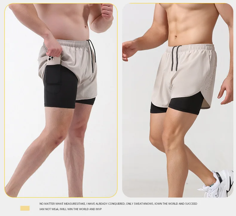 Großhandel Mesh-Shorts 2 in 1 Doppelschicht Track Loose Quick Dry Basketball-Training Sweat Gym Shorts Men4_voghion.com