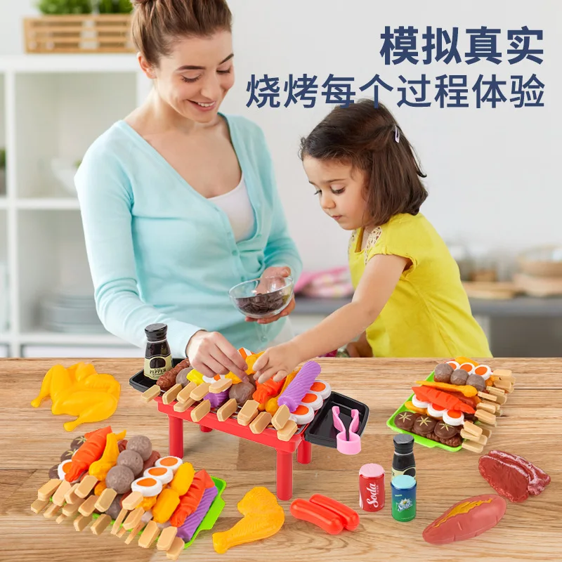 21Pcs Kids BBQ Grill Toy, Barbecue Kitchen Cooking Play Set, Pretend BBQ Accessories Set for Girls Boys Toddler manufacture