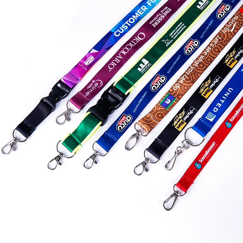 High Quality Polyester Lanyard Bulk Lanyards for Id Badges Keys Flat with ABS Buckle Plastic ID Card Holder Lanyard preview 6
