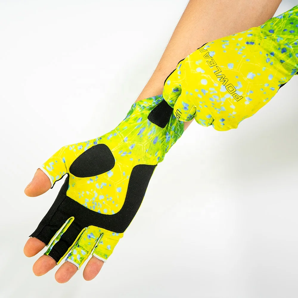 Powleap High Quality Breathable UV Protection Fly Fishing Gloves Half Finger Summer Gloves Factory