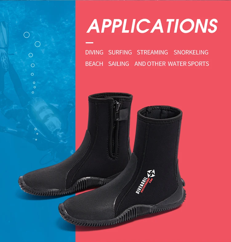 Dive&sail 5mm Neoprene Wetsuit Shoes Waterproof High Cut Neoprene