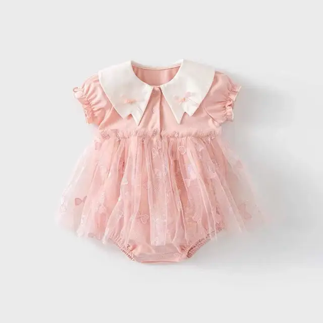 Baby's Summer Wear Thin Clothes Newborn Girl's Baby's Body Clothes Wrap Dress Super Cute Princess Full Moon Dress Ha Summer