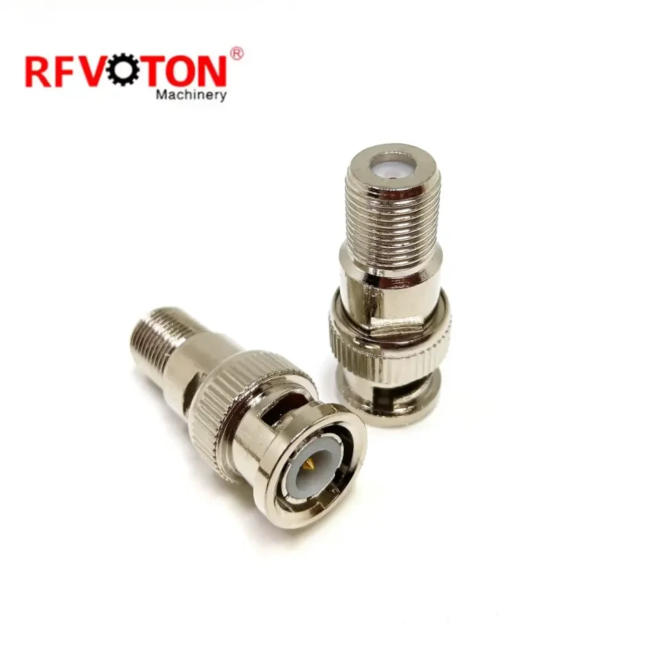 Factory Supply  Rfvoton Adapter Bnc Male Plug Macho to F Female Jack Hembra Rf Coaxial Coax Adaptor Rohs in Stock
