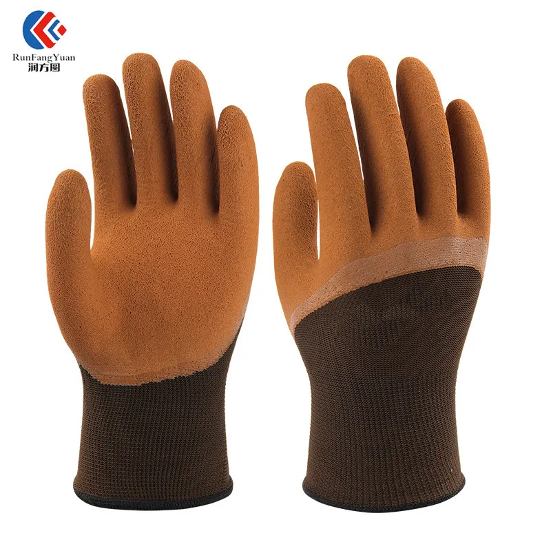 Cheap Cotton Polyester Lined Rubber Latex Dipped Safety Gloves