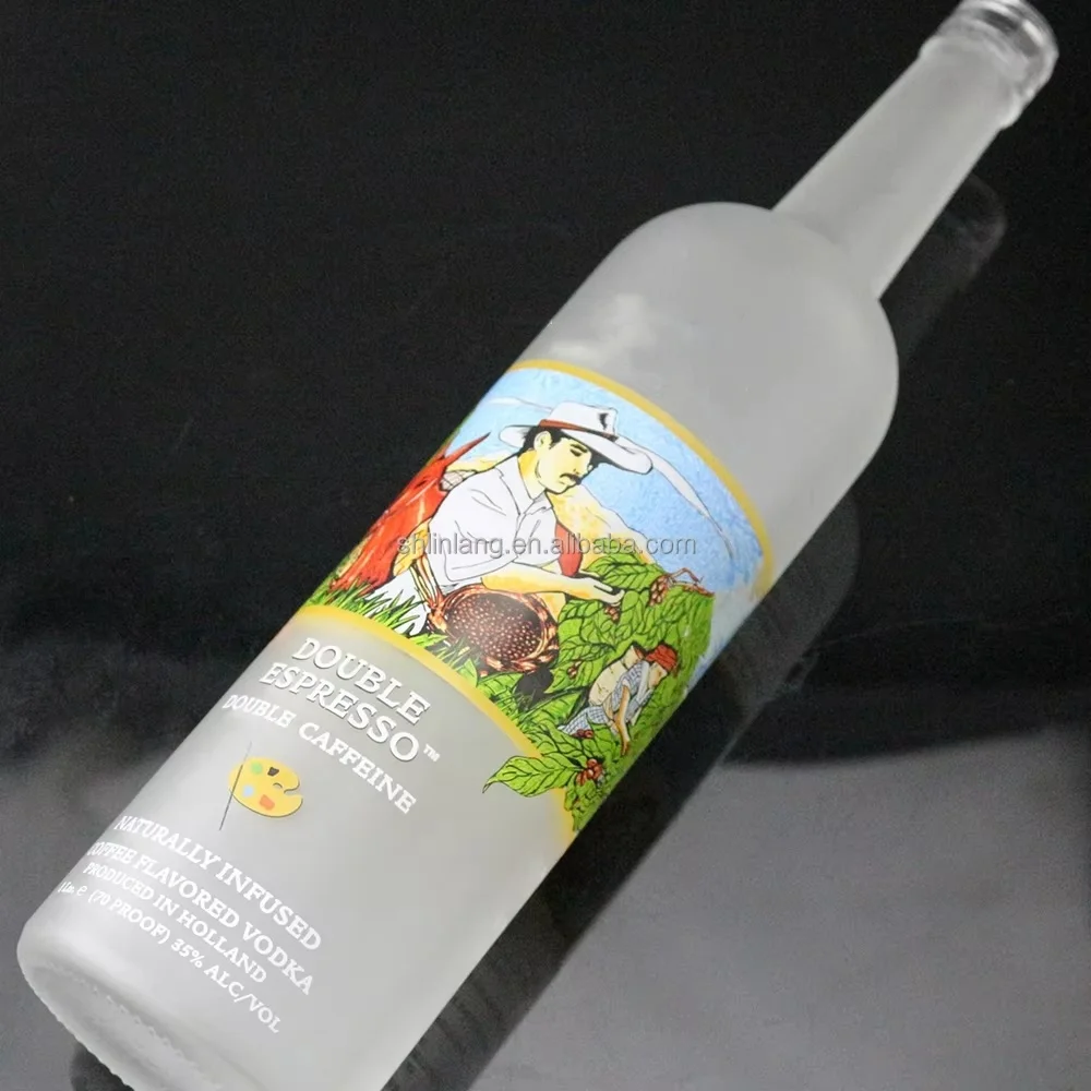 Shanghai Linlang Van Gogh Painting Luxury 1 Liter Liquor Alcohol Vodka Glass Bottle