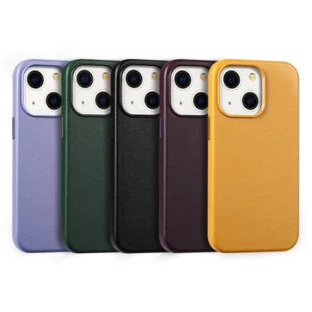 luxury pu leather Mobile Phone Case for Apple IPHONE 13 Pro Max 14 11 12 min XR SE XS genuine leather Case Cover Magsafes