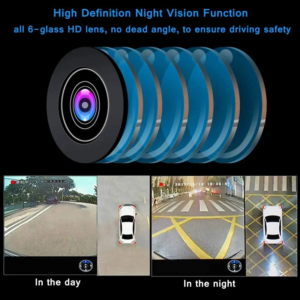 360 Full View High Quality Rear View Cameras 360 Para Carro Panoramic Parking Visual System With Car Camera