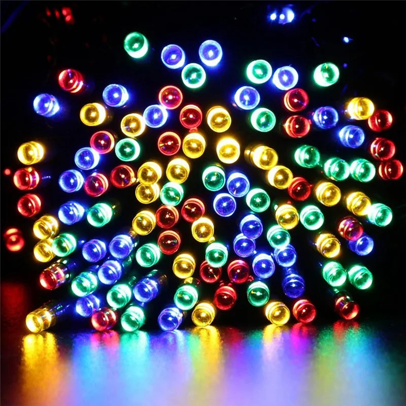 OEM 12m 100 LED colorful changing Diwali Lights Christmas lights curtain garden string lights outdoor solar string led holiday l