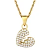gold rope chain+Gold tear heart pendant