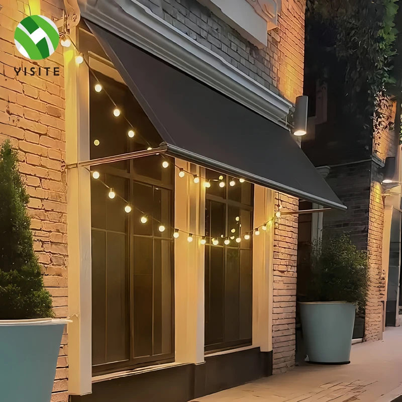 Manual Retractable Sliding Awning Sunshade Balcony Outdoor PVC Aluminum Manufactured Retractable Outdoor