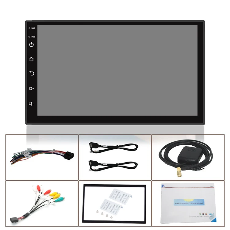 1Din Autoradio - Android 15 - Apple Carplay & Android Auto Draadloos 2 64gb 7 Inch Ips Hd Gemotoriseerd Klapscherm Navigatiesysteem Bluetooth Aux Usb Mp5 Gps Wifi Achteruitrijcamera Microfoon