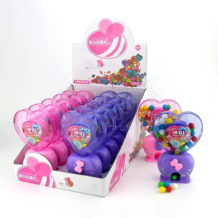 Supply Love toy Heart Shape candy dispenser machine LED light with 