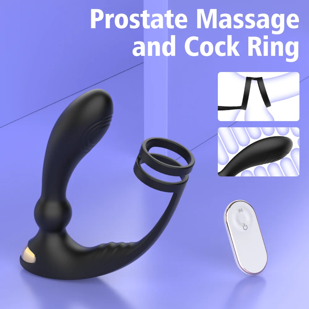 S-HANDE Cock Ring Anal Plug - Waterproof Silicone Vibrator